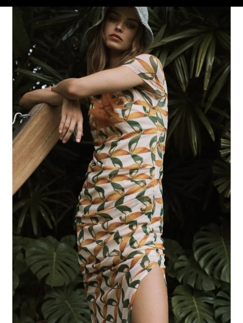NWT Anthropologie FARM Rio Printed Mesh Dress XSmall